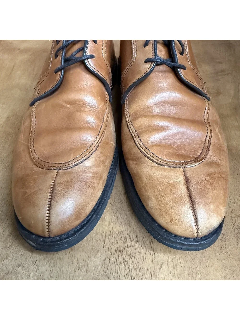 Allen Edmonds Malone Shoes Mens 11 D Brown Leather Split Toe Casual Derby USA